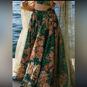 Sabyasachi Lehenga | Emerald Green aka  DILGULDASTA Lehenga